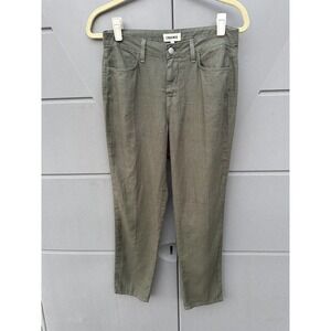 L'AGENCE Sada Linen Pants Taupe Olive Size 25